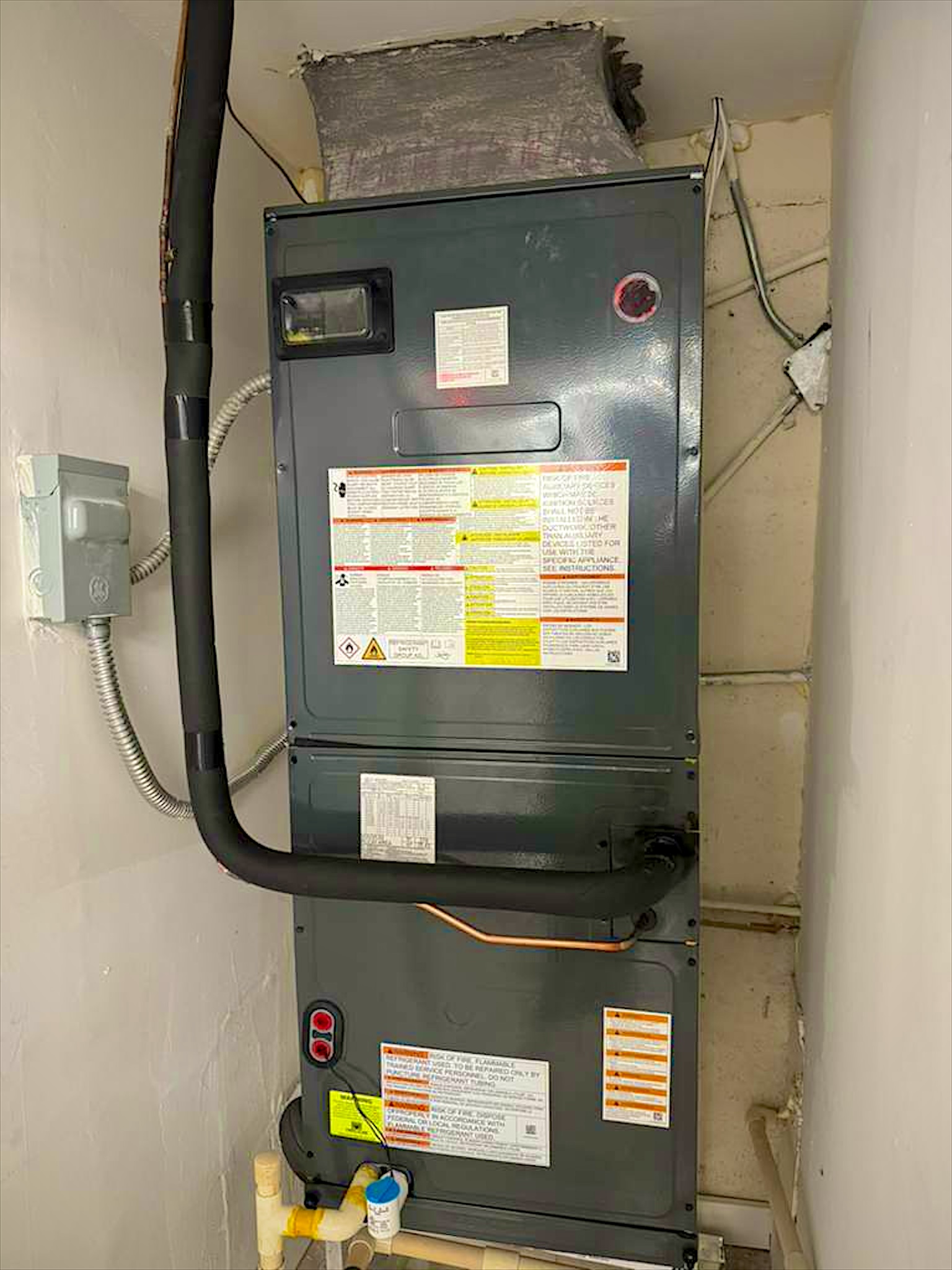 Closet air handler install