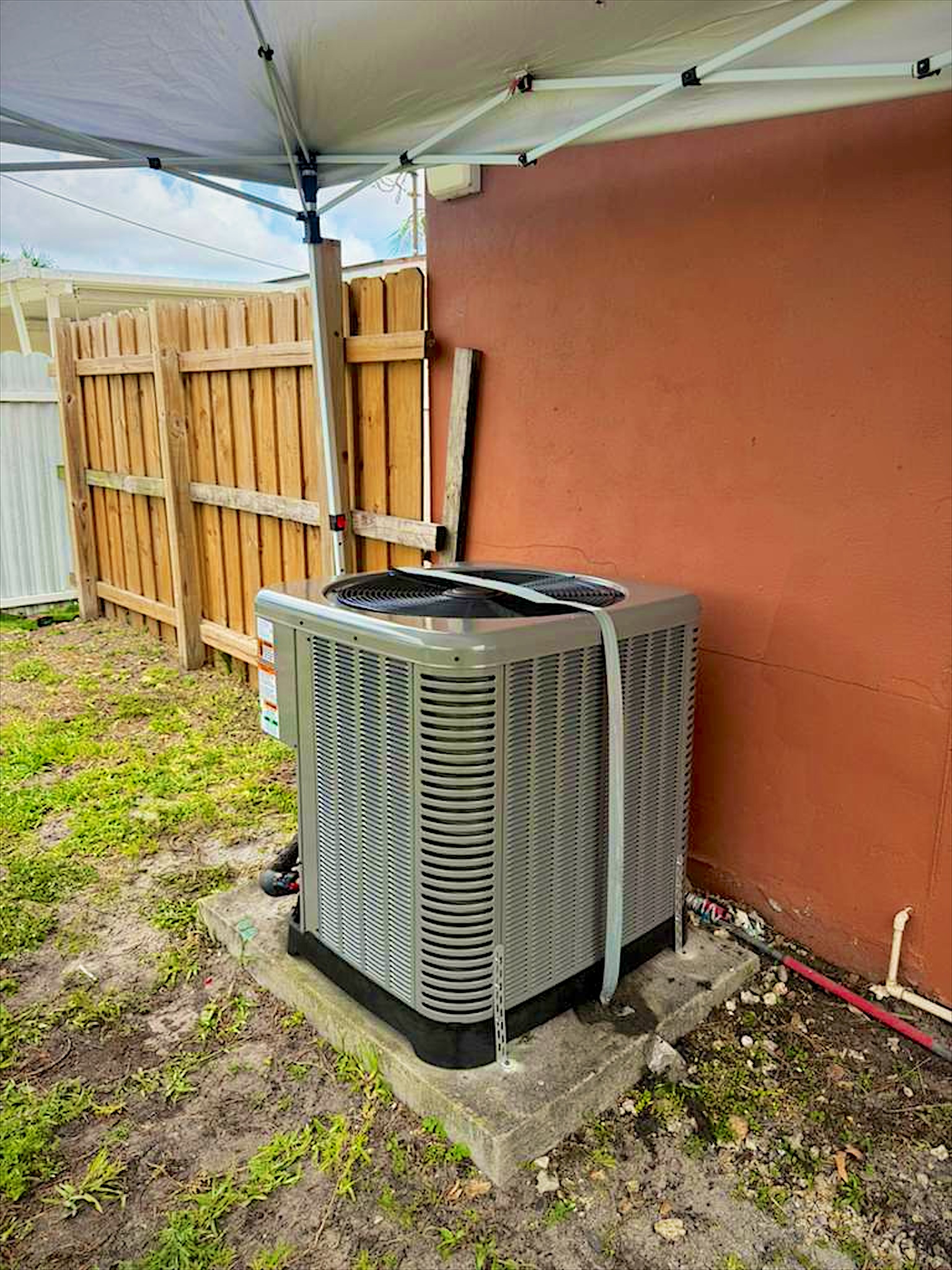 Residential condenser install