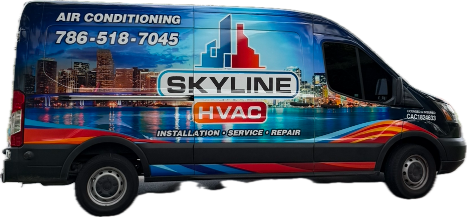 The Skyline HVAC wrapped van